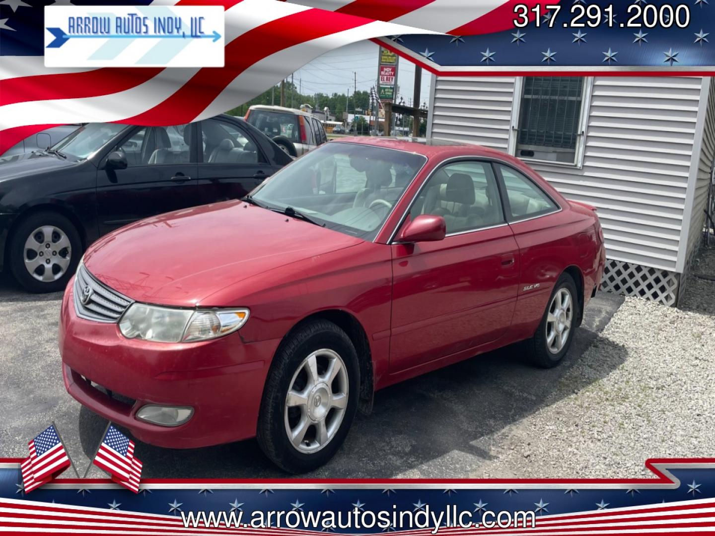 2002 RED /GRAY Toyota Camry Solara SE (2T1CF28P12C) , 4-Speed Automatic transmission, located at 2710A Westlane Rd., Indianapolis, IN, 46268, (317) 291-2000, 39.885670, -86.208160 - Photo#0